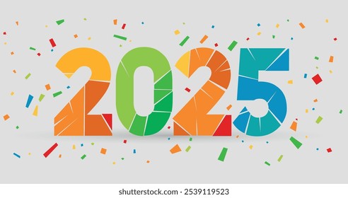 2025 novo ano ano año nuevo feliz cartão presente conceito de cor