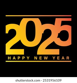 2025 New Year number typography design. Good for banner, poster, greeting card, calendar, magazine.