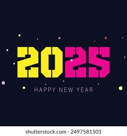 2025 neues Jahr. 2025 Neujahrszahlen mit Farbverlauf bunte Banner. 2025 Happy New Year Logo Text Design für Titelbild. Entwurfsvorlage Nummer. Grußbanner-Vorlage. Frohes neues Jahr Deckung.