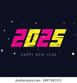 2025 new year. 2025 New Year numbers with gradient colorful banner. 2025 Happy New Year logo text design for cover photo. Number design template. Greeting banner template. Happy New Year cover.