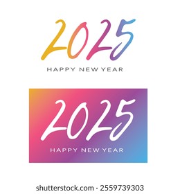 2025 new year. 2025 New Year numbers with gradient colorful banner.