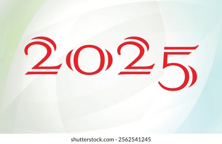 2025 new year on Shiny pink and white background