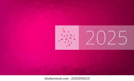 Año Nuevo 2025. Fondo de triángulo de gradiente rosa, icono de red. Ilustración para la fecha del calendario, vacaciones de invierno, evento, celebración, decoración, infografía, Diseño web, elemento de infografía, negocio