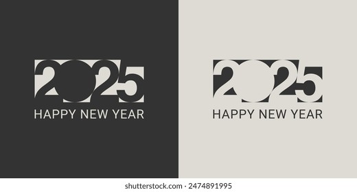 2025 New Year poster, Design templates. For celebration and season decoration. backgrounds for branding, banner. Vector illustration.