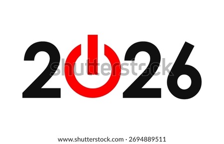 2025 new year poster, switch power on vector concept