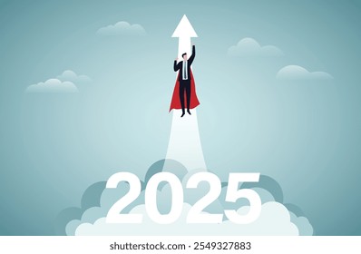 Año nuevo 2025. Nuevo comienzo, despegue de nuevos negocios. Liderazgo