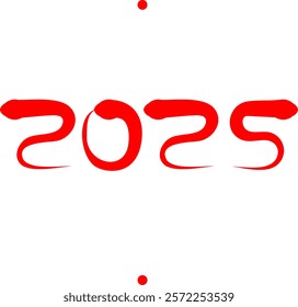 2025 New Year typography design with snakes