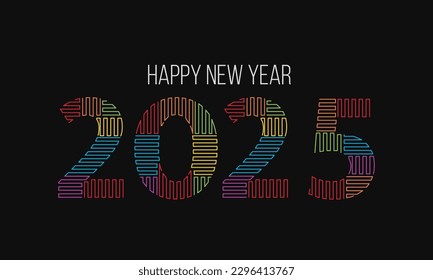 2025 new year typography logo design concept in string art design