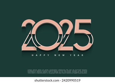 Año nuevo 2025 con números únicos y fondo limpio, celebración del año nuevo 2025.para folletos, pancartas y calendarios 2025.