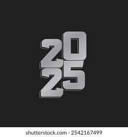 2025 new year vector illustration in colour background