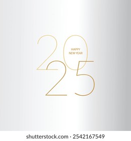 2025 new year vector illustration in colour background