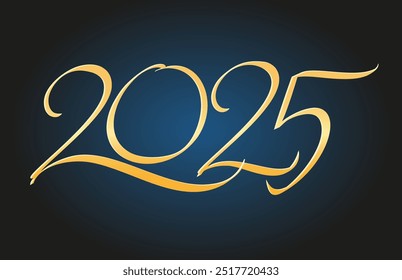 2025 New Year vector inscription. Handwritten calligraphy. 2025 vector word for poster, greeting card, banner.
