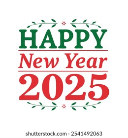 2025 New Year Vetor Text.