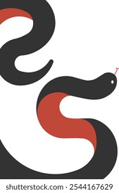 2025 New Year's card with 25-shaped snake graphic