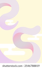 2025 New Year's card with 25-shaped snake graphic