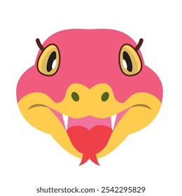 2025 New Year's card material Year of the snake, zodiac Cute snake character face illustration