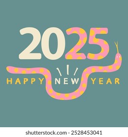 2025 New Year's card template, Year of the Snake, banner, poster design