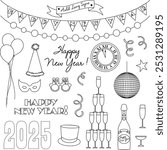 2025 New Years Eve Digital Stamps