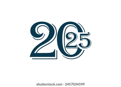 2025 número de diseño con concepto moderno para 2025 feliz año nuevo