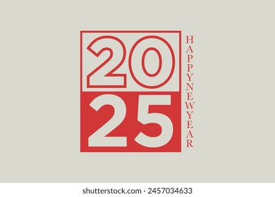 2025 number design with concept modern for 2025 happy new year