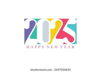 2025 number design with concept modern for 2025 happy new year