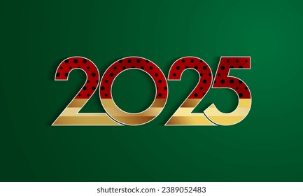 2025 number design. 2025 happy new year design. Vector illustration.