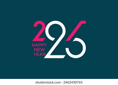 2025 number design for 2025 happy  new year modern concept