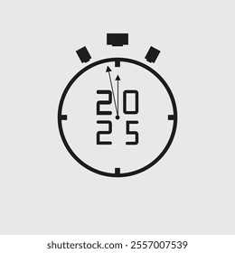 2025 Number Design Within Wall Clock Icon