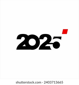 2025 number logo design with number 5 in negative space in pixel style.