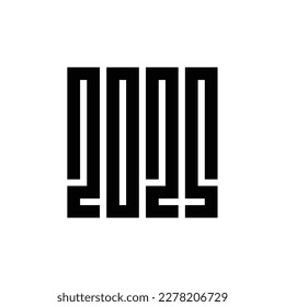 2025 number logo design template, 2025 text design, happy new year celebration
