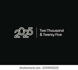 2025 number two thousand and twenty five logo text design on black background