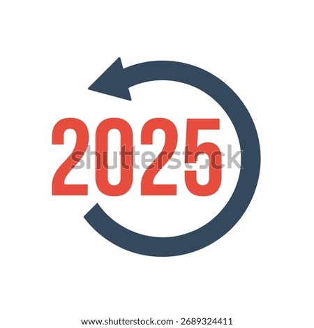2025 numbers with reload arrows vector sign
