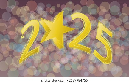 2025 sobre un fondo bokeh