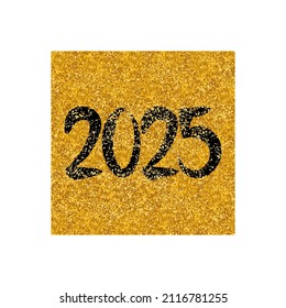 2025 auf goldenem Hintergrund, Vektorgrafik