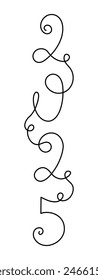 2025 one line art, hand drawn continuous contour.Holiday concept,festive lettering.New year handwriting text, linear style, minimalist design.Editable stroke.Isolated.Vector illustration