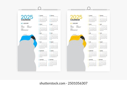 Plantilla de diseño de calendario de una página 2025