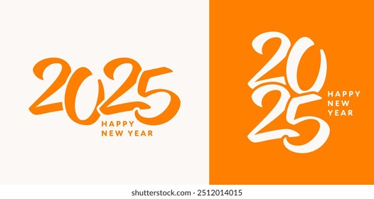 Logo naranja de 2025. Número del Nuevo año