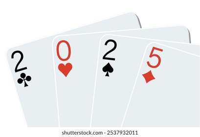 2025 playing cards on a white background