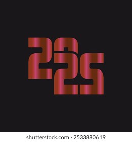 2025 red metallic attractive typography 