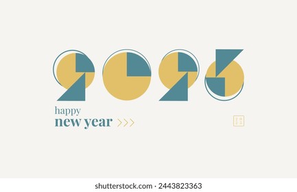 2025 retro design with calm colors. Premium vector background, for posters, calendars, greetings and New Year 2025 celebrations.