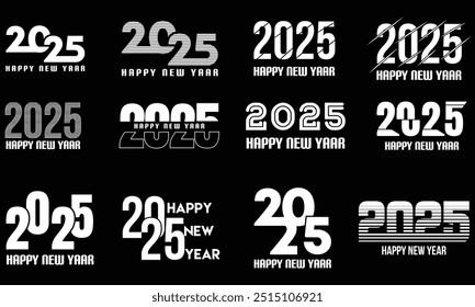 2025 definido. Logotipo do Ano Novo 