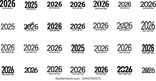 Set 2025. Neujahrs-Logo-Kollektion