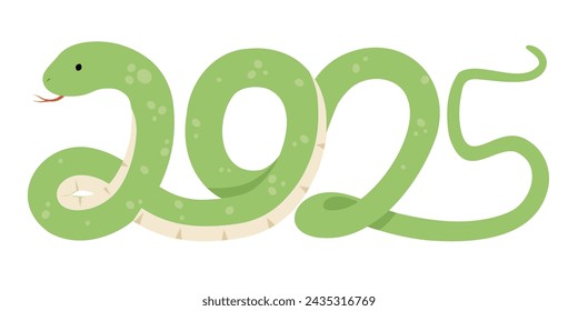 2025 en forma de serpiente ilustración vectorial