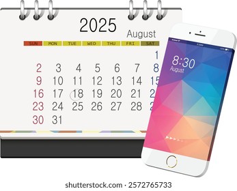 2025 smartphone calendar polygon icon