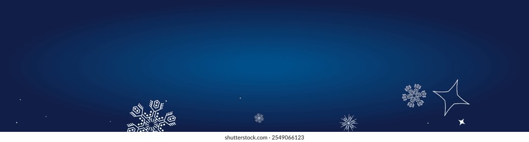2025 Snowflakes Header Background. Christmas Vector Snow Banner. Xmas Border Design. Winter Elegant Isolated Flakes. Happy New Year Luxury Ornament. Snowy Holiday Poster. 