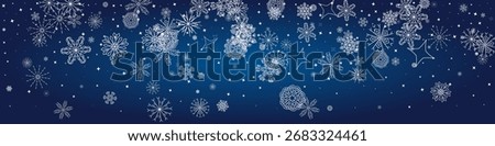 2025 Snowflakes Header Background. Winter Elegant Isolated Flakes. Merry Christmas Vector Snow Banner. Happy New Year Luxury Ornament. Xmas Border Design. Snowy Holiday Poster. 2026 Happy New Year .