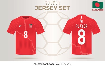 2025 Soccer Team Jersey Template for Bangladesh Team of Player 8