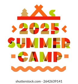 2025 summer camp card with nature landscape