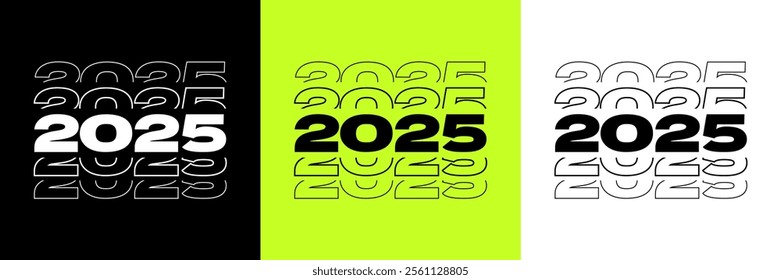 2025 Text Design. Vector '2025' Typography Illustration Design Element for New Year 2025 Social Media Post, Greeting Card, Banner, Poster.Eps 10