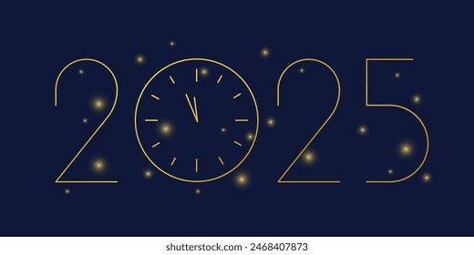2025 text with lights, dark background.